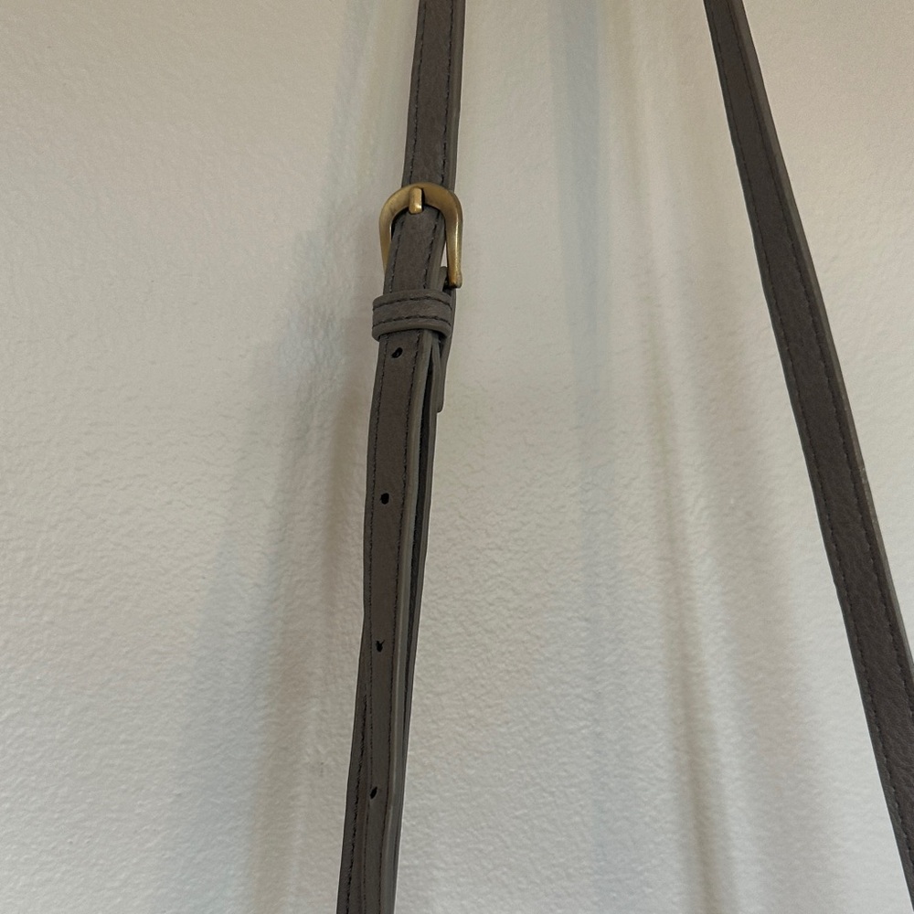 Pebbled Crossbody Bag in Stone Grey - Picture 5 of 7